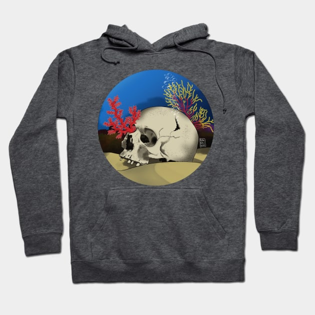 Coral skull Hoodie by KateBlubird